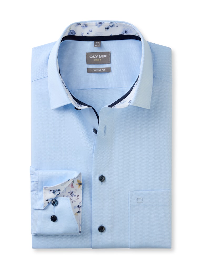 Olymp Herren Hemden lang  Bleu