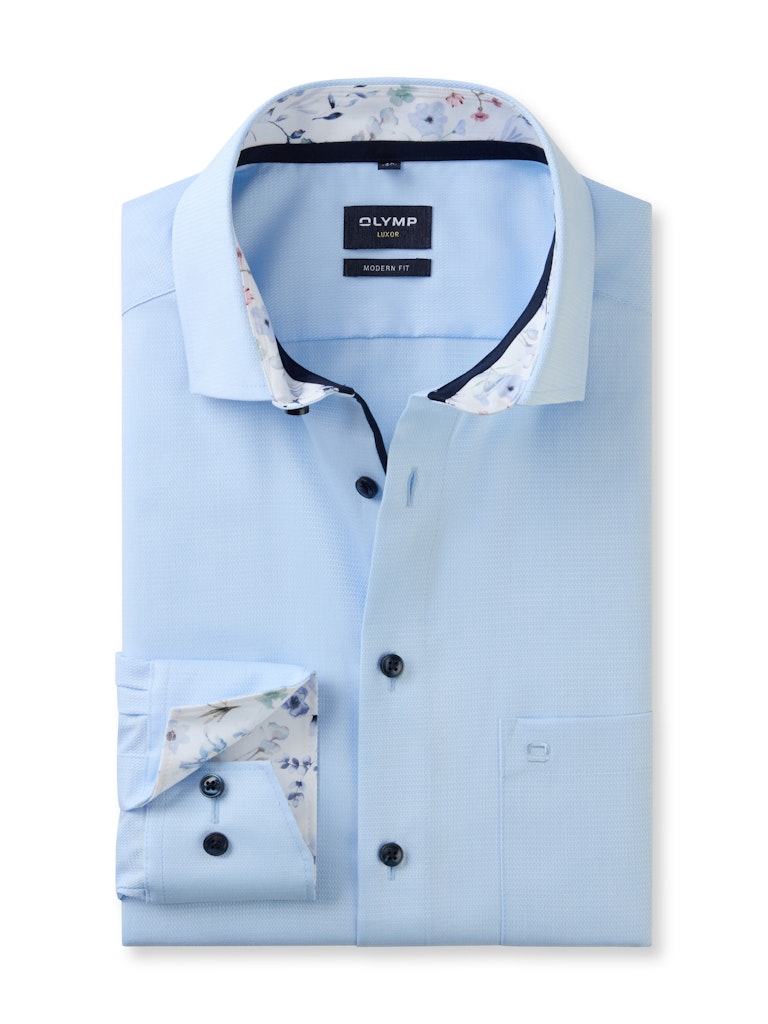 Olymp Herren Hemden lang  Bleu