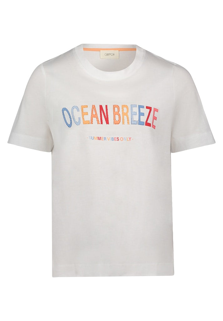 Cartoon Damen T-Shirts Patch Cream/Pin