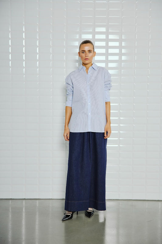 Withblack Damen Bluse True Blue