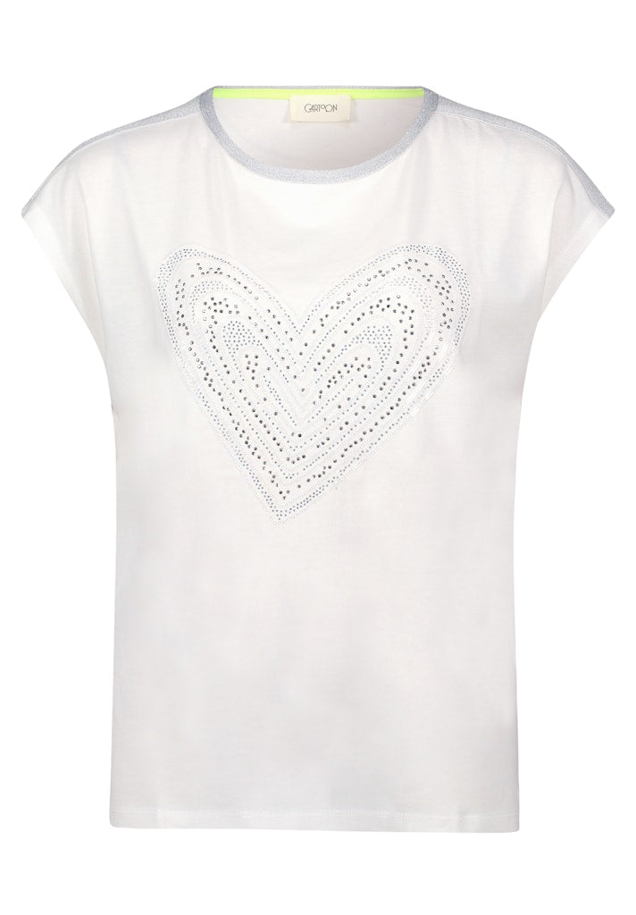 Cartoon Damen T-Shirts Patch Cream/Sil