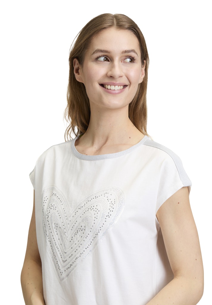 Cartoon Damen T-Shirts Patch Cream/Sil