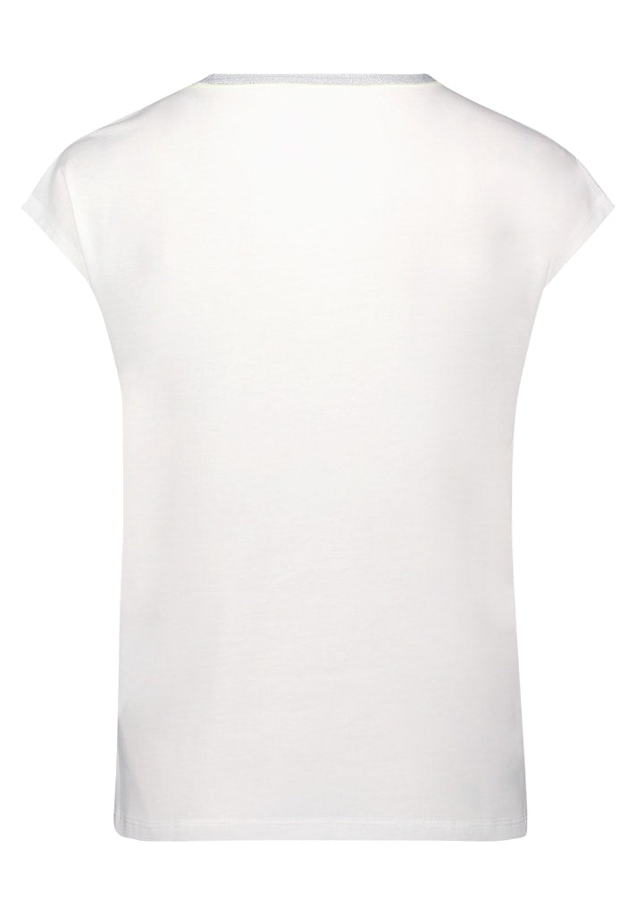 Cartoon Damen T-Shirts Patch Cream/Sil