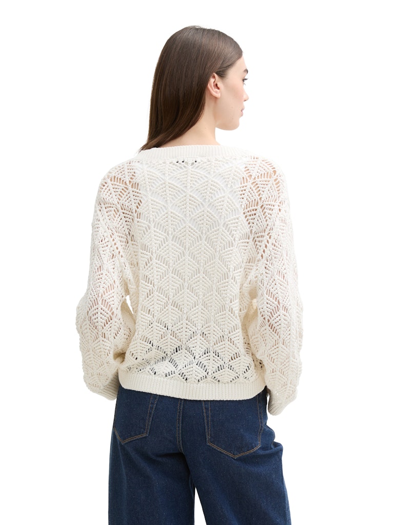Tom Tailor denim Damen Strickjacken Off White