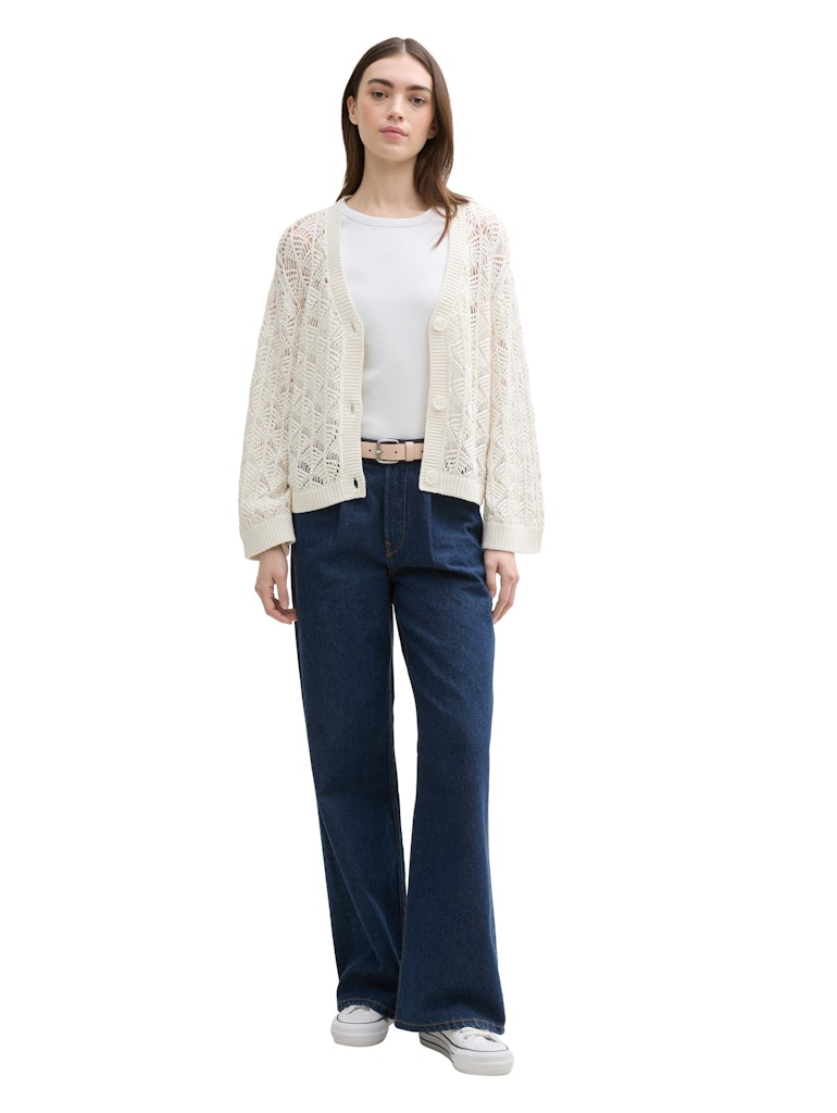 Tom Tailor denim Damen Strickjacken Off White