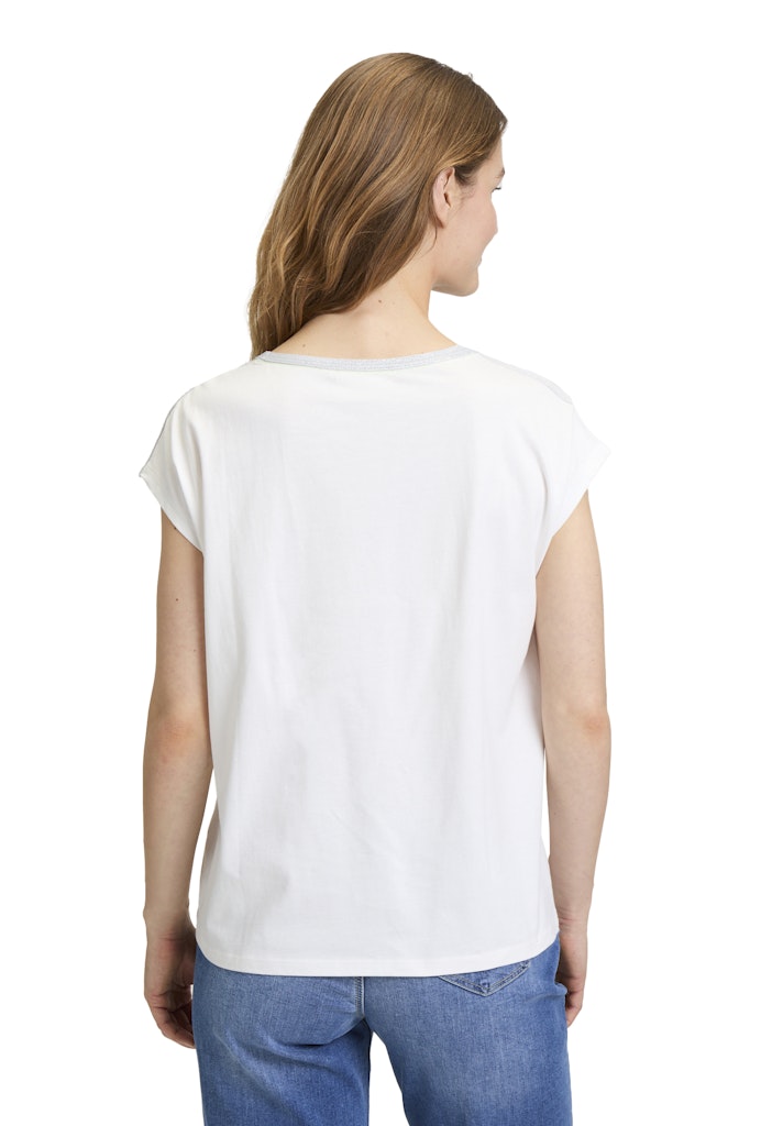 Cartoon Damen T-Shirts Patch Cream/Sil