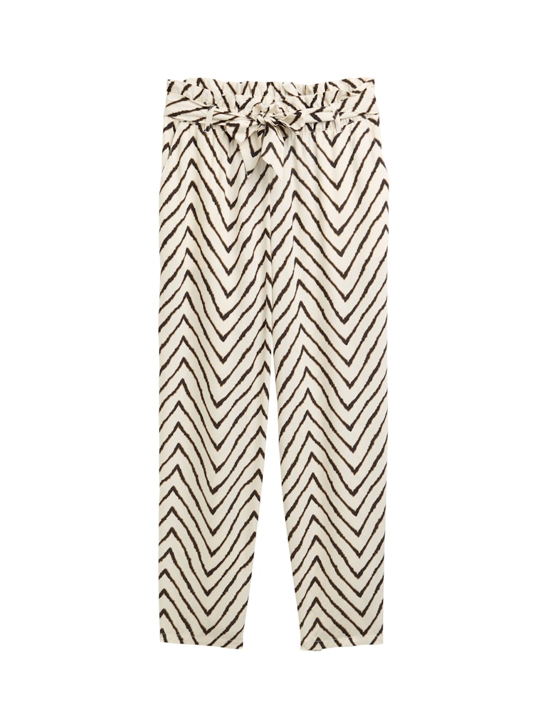 Tom Tailor Damen Hosen Natural Zig Zag
