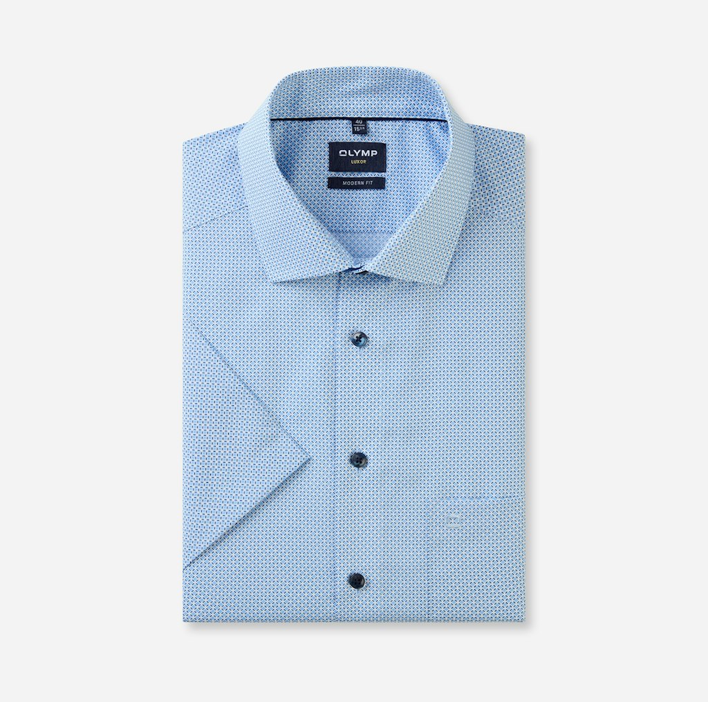 Olymp Herren Hemden kurz  Bleu