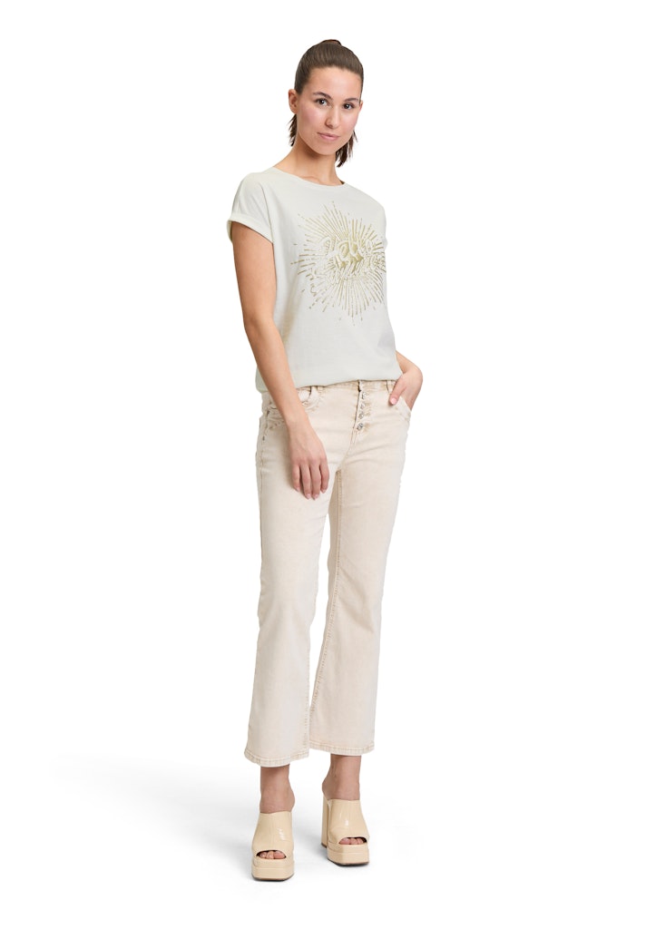 Cartoon Damen T-Shirts Patch Cream/Gol