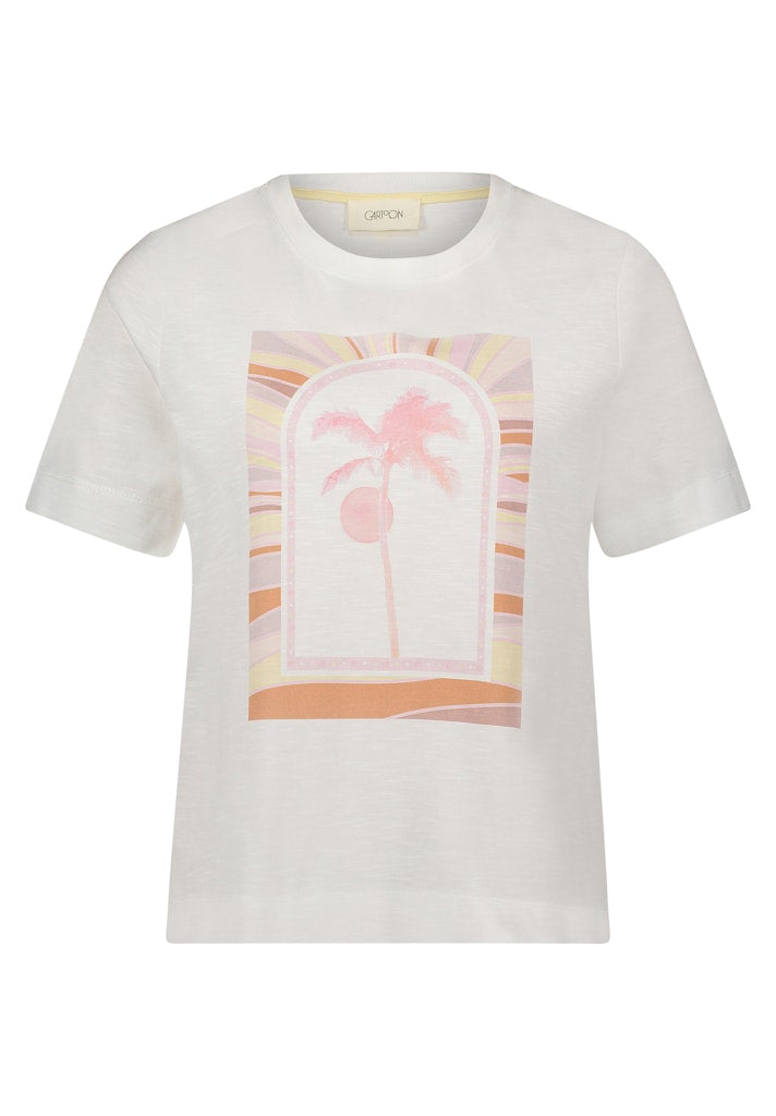 Cartoon Damen T-Shirts Patch Cream/Pin