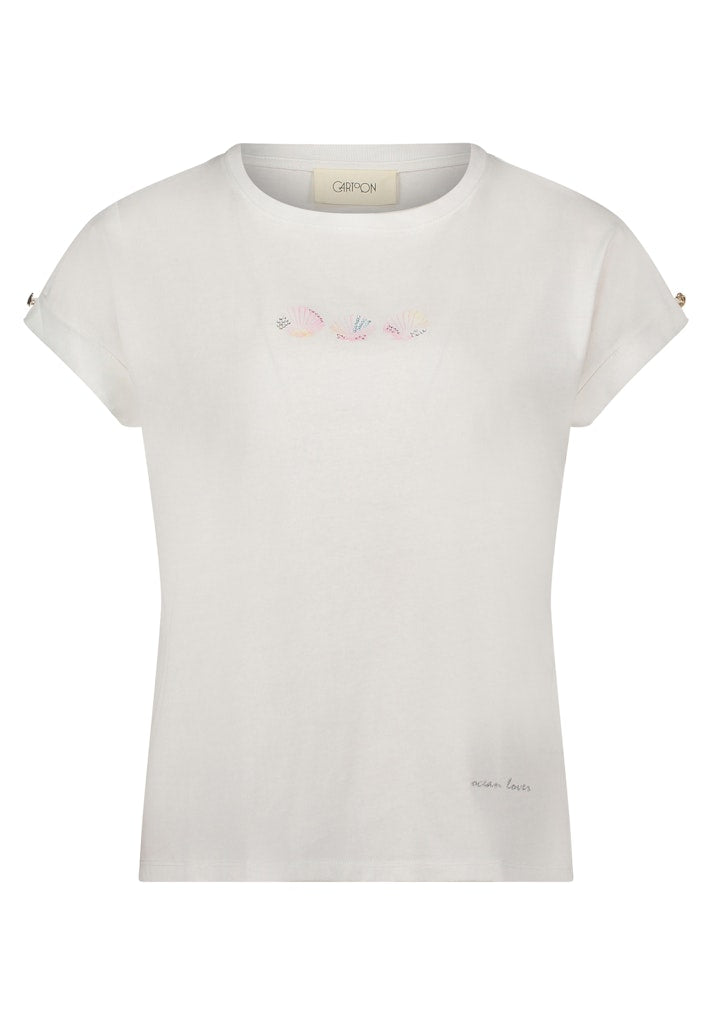 Cartoon Damen T-Shirts Patch Cream/Ros