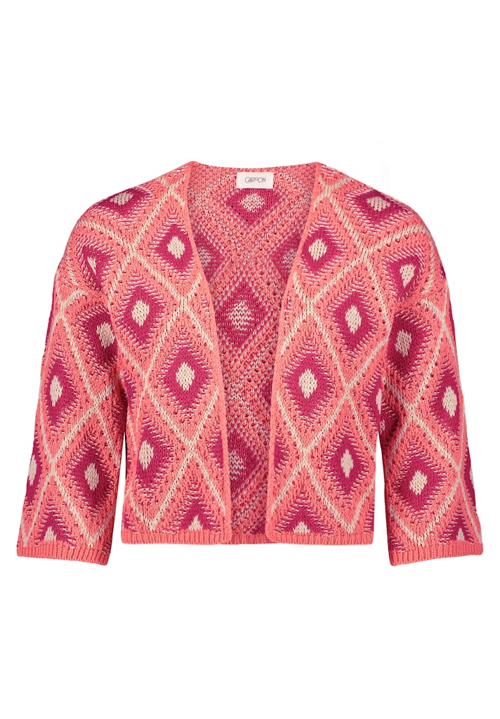 Cartoon Damen Strickjacken Dark Pink-Pink
