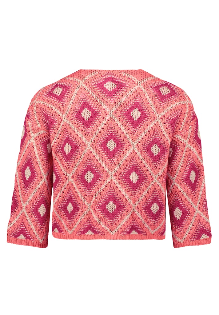Cartoon Damen Strickjacken Dark Pink-Pink
