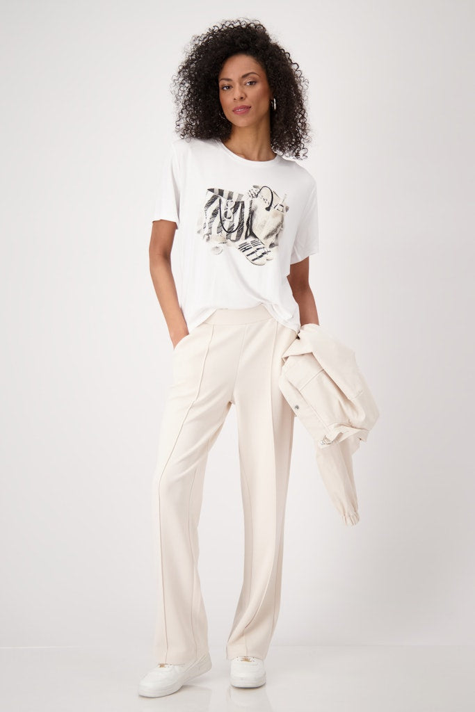 Monari Damen T-Shirts  Cream