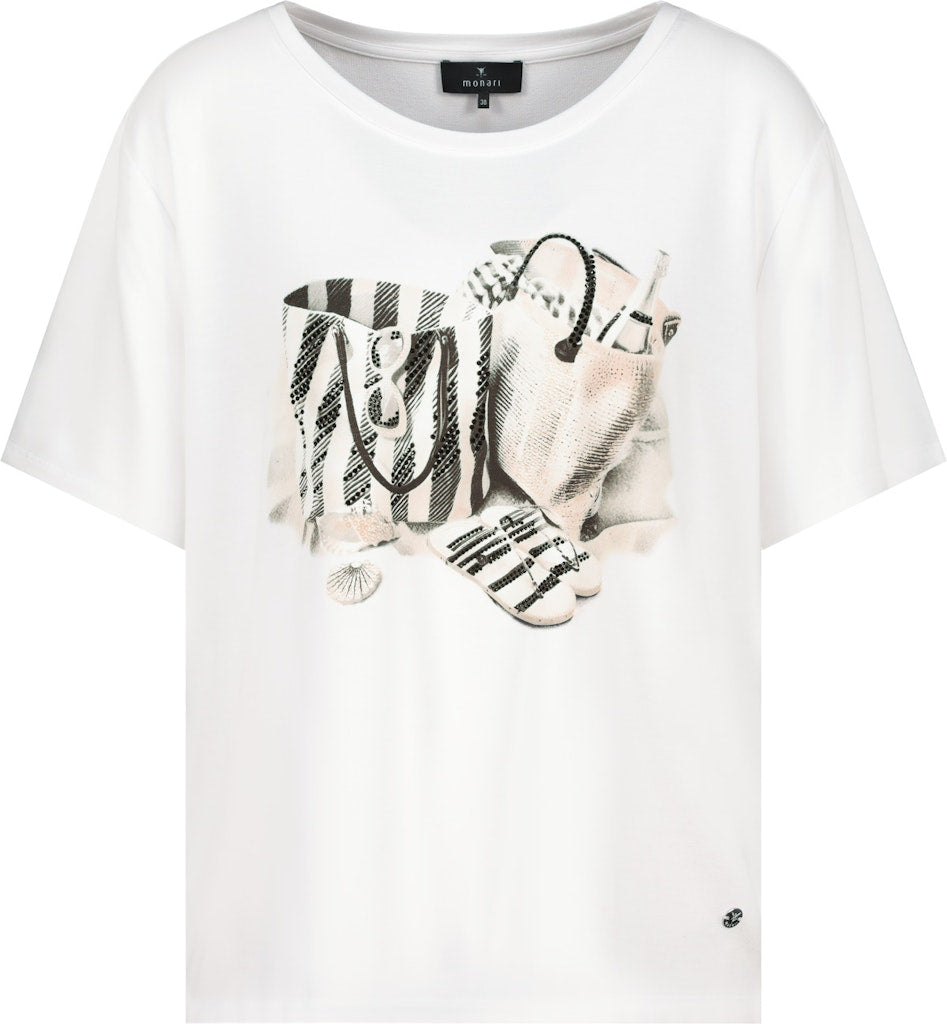 Monari Damen T-Shirts  Cream