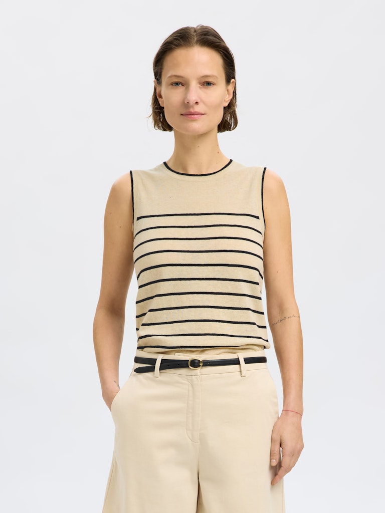 Selected Femme Damen Tops Birch/Black