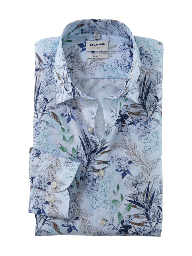 Olymp Herren Hemden lang  Bleu