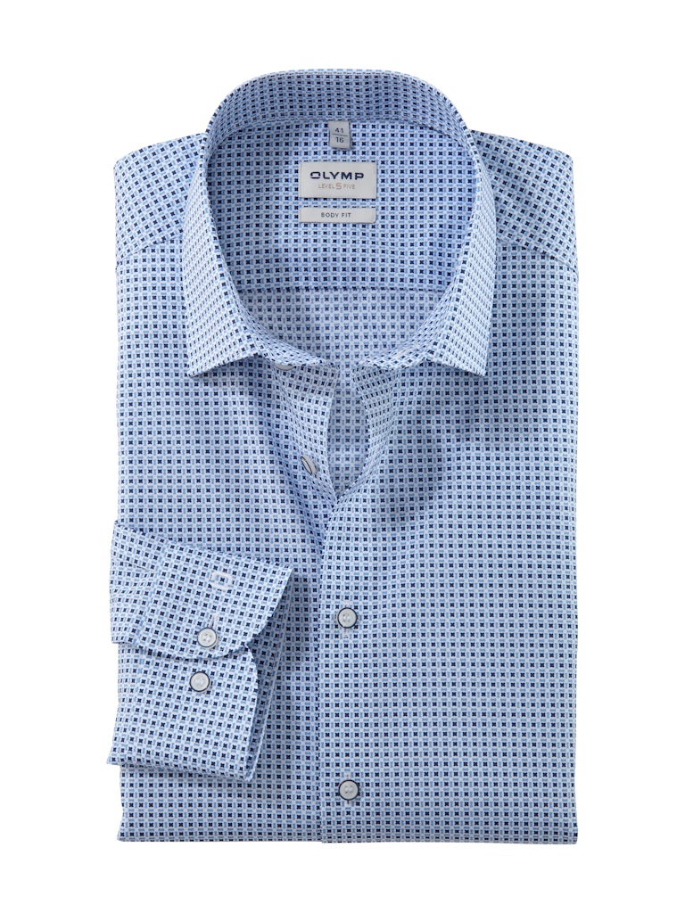 Olymp Herren Hemden lang  Blau