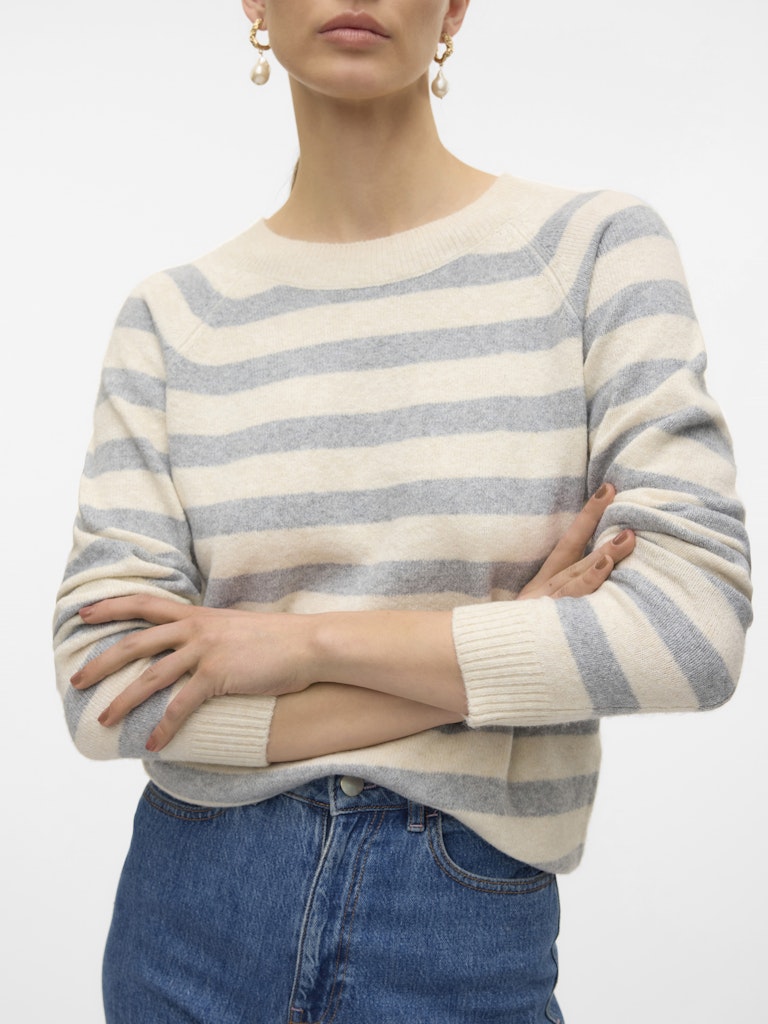 Vero Moda Damen Pullover Birch/W. Lgm