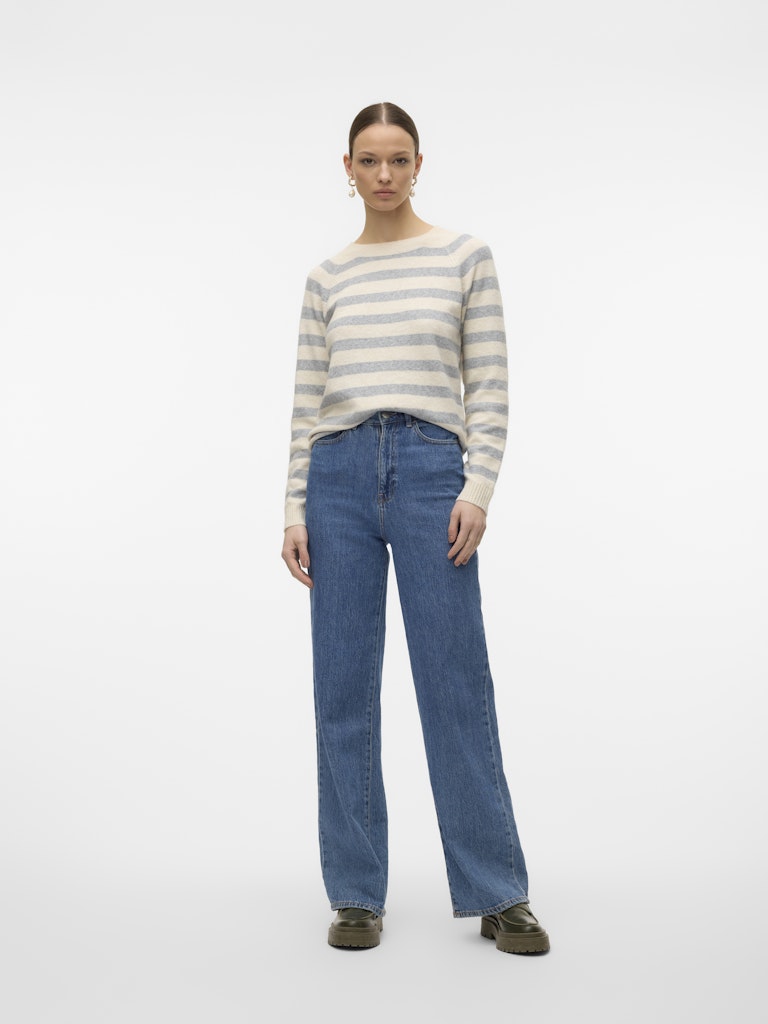 Vero Moda Damen Pullover Birch/W. Lgm
