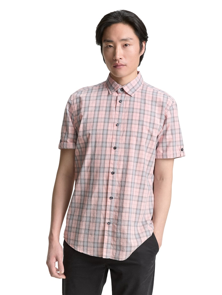Tom Tailor Herren Hemden kurz Blush Pink Navy