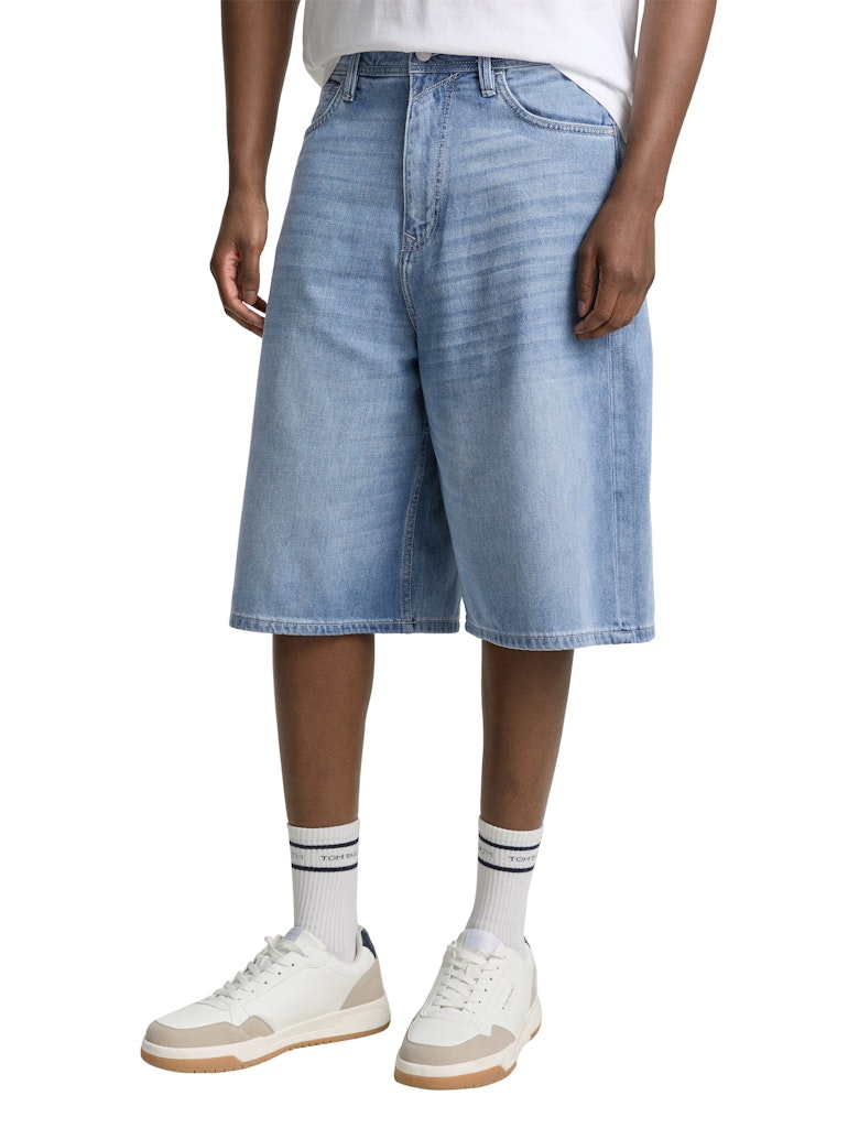 Tom Tailor denim Herren Shorts Light Stone Blu