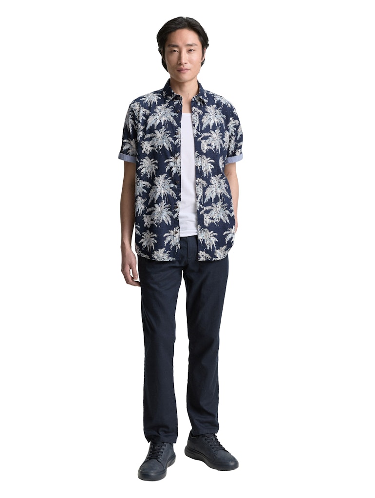Tom Tailor Herren Hemden kurz Navy Blue Strip