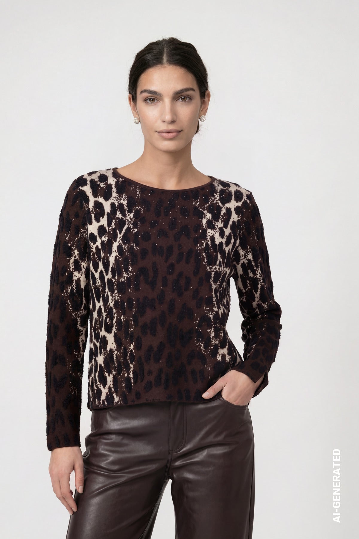 Monari Damen Pullover Black Coffe