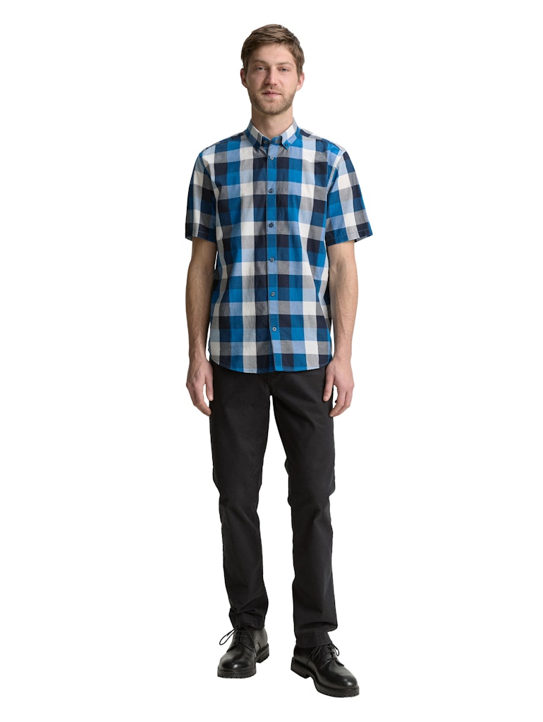 Tom Tailor Herren Hemden kurz Blue Big Check