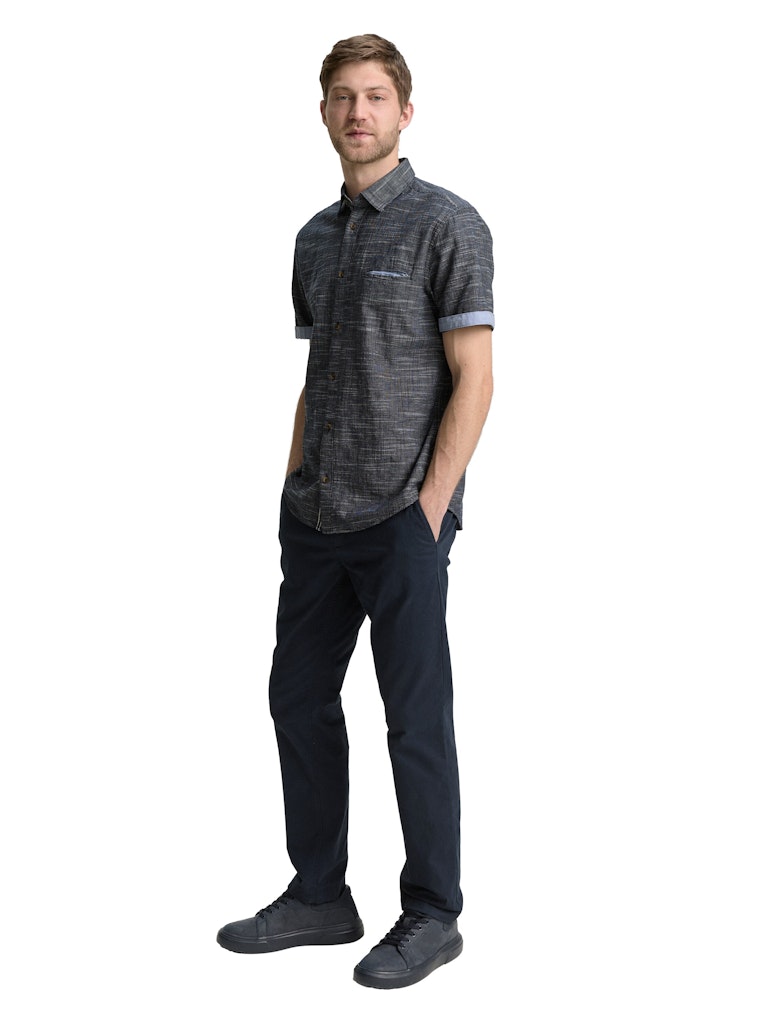 Tom Tailor Herren Hemden kurz Navy Horizontal