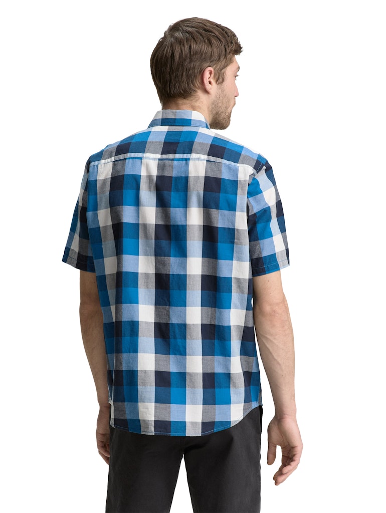 Tom Tailor Herren Hemden kurz Blue Big Check