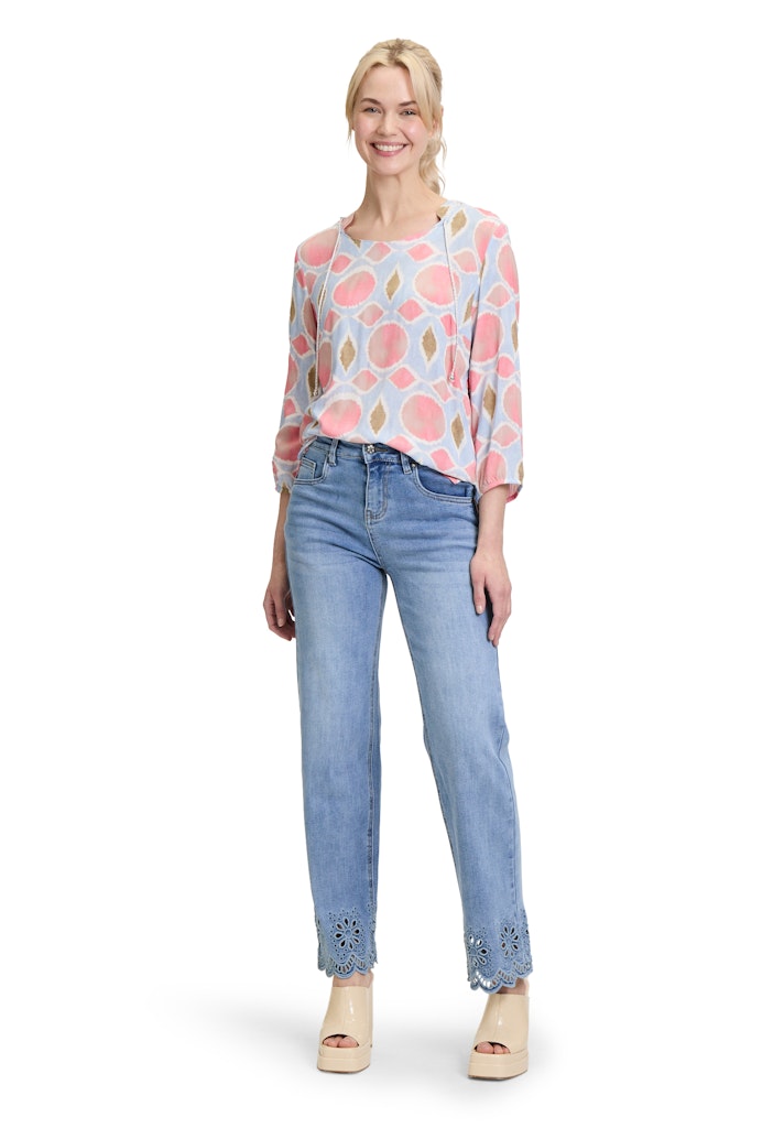 Cartoon Damen Blusen Rosé/Blue
