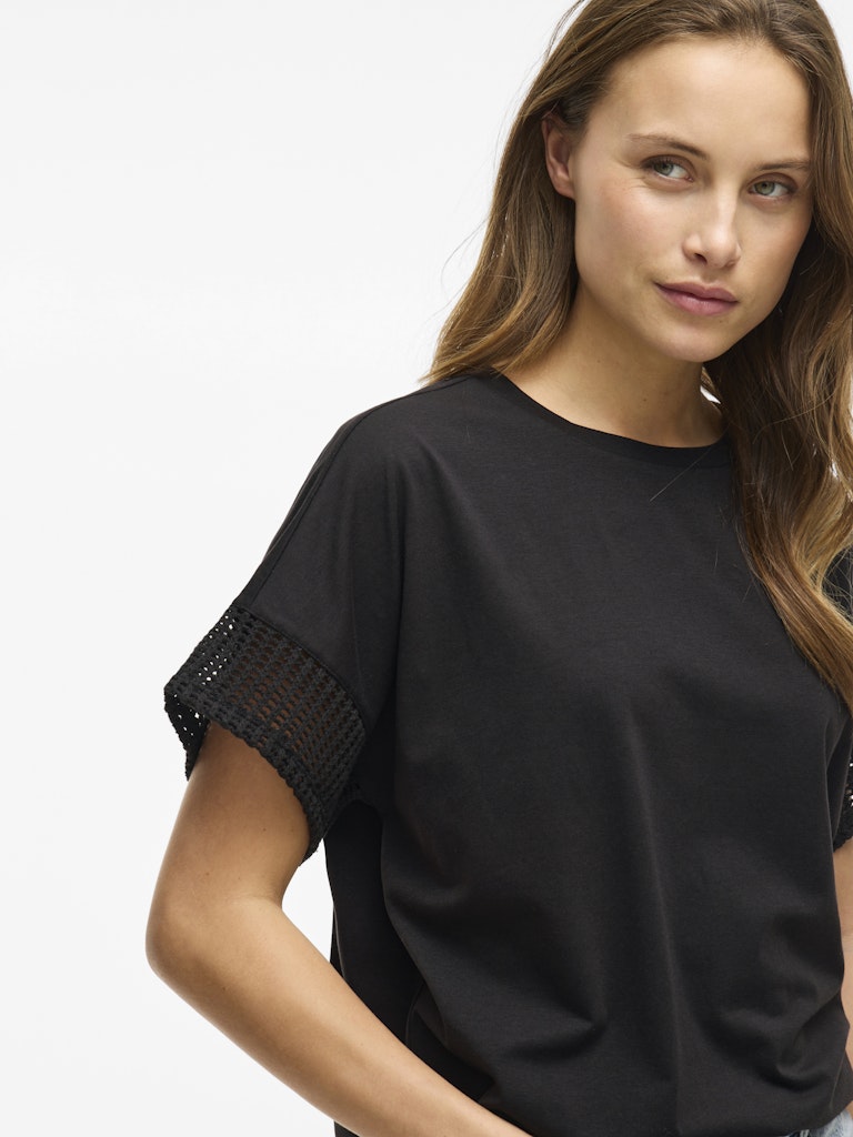 Vila Damen T-Shirts Black Beauty