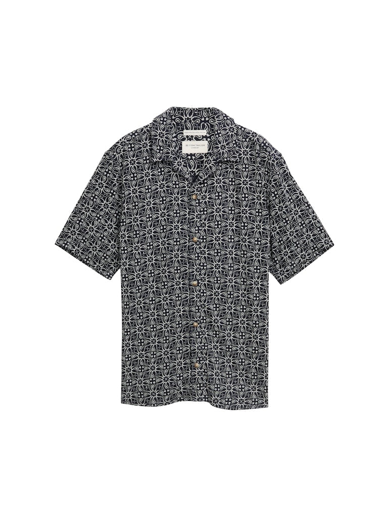 Tom Tailor Herren Hemden kurz Navy Mosaic Des