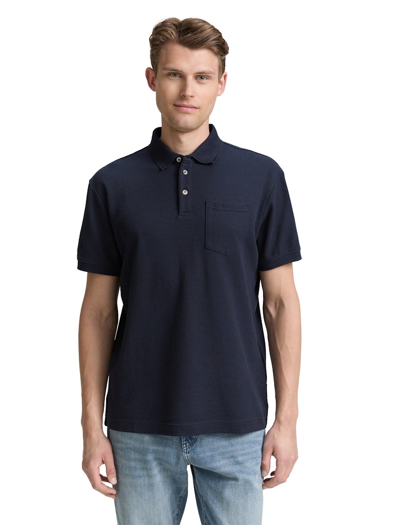 Tom Tailor Herren Polo-Shirts Sky Captain Blu