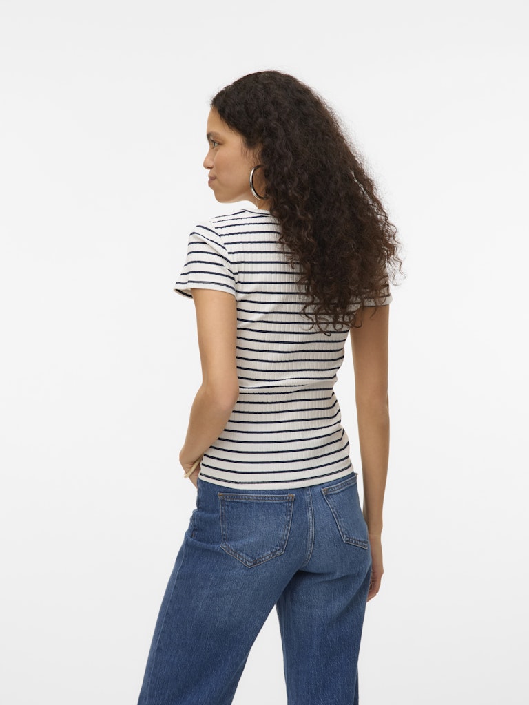 Vero Moda Damen T-Shirts Snow White/Navy