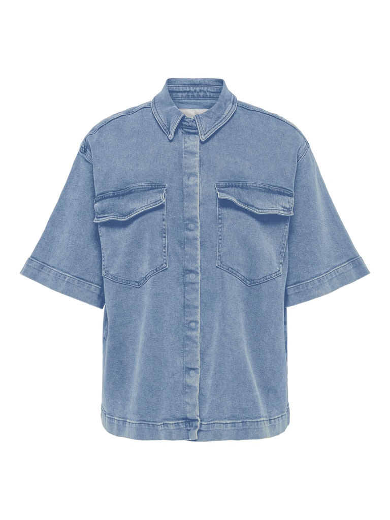 Only Caramkoma Damen Blusen Light Blue Deni