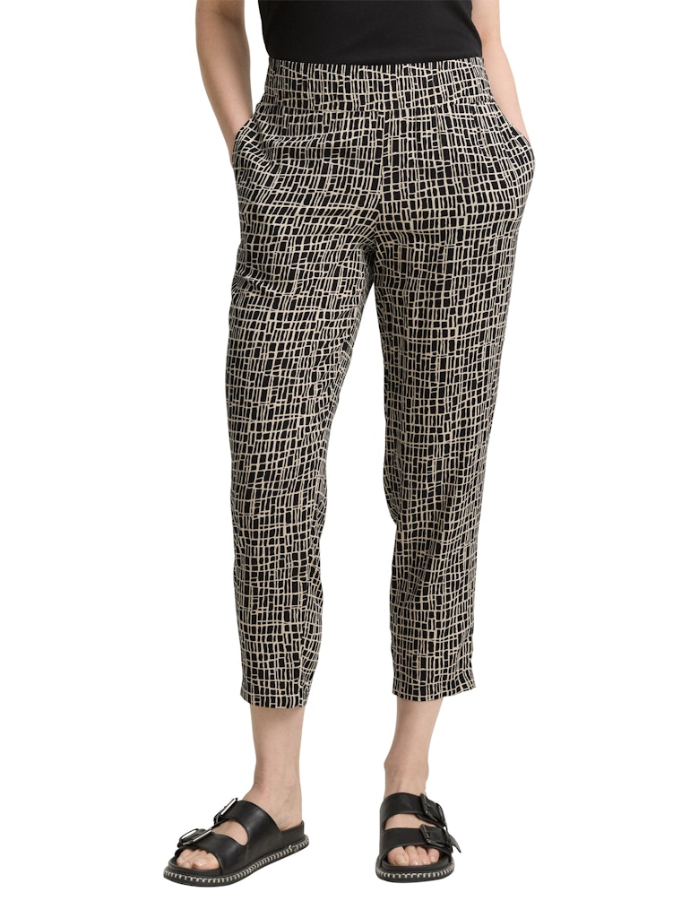 Tom Tailor Damen Hosen Abstract Black