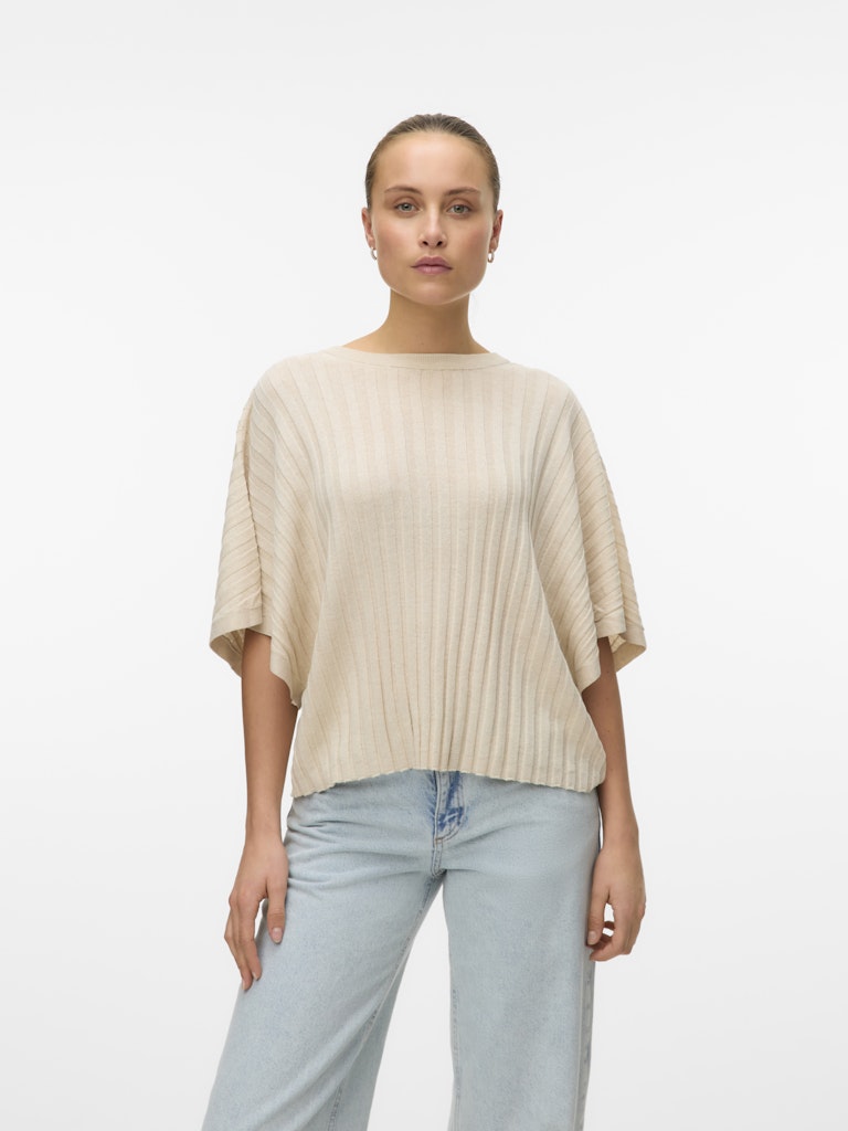 Vero Moda Damen Pullover Oatmeal/W. Mela