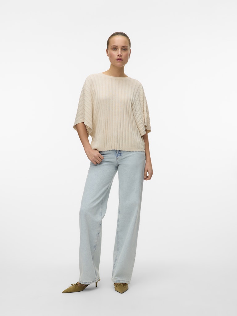 Vero Moda Damen Pullover Oatmeal/W. Mela