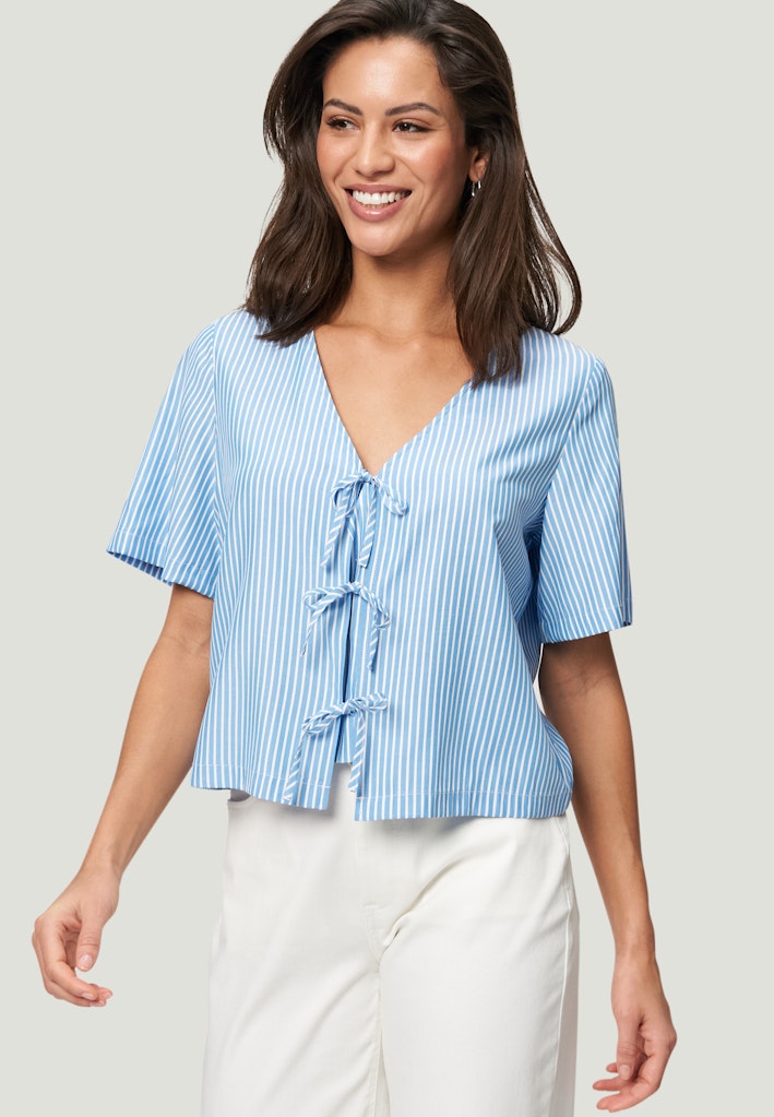 Zero Damen Blusen Classic Bluewhi