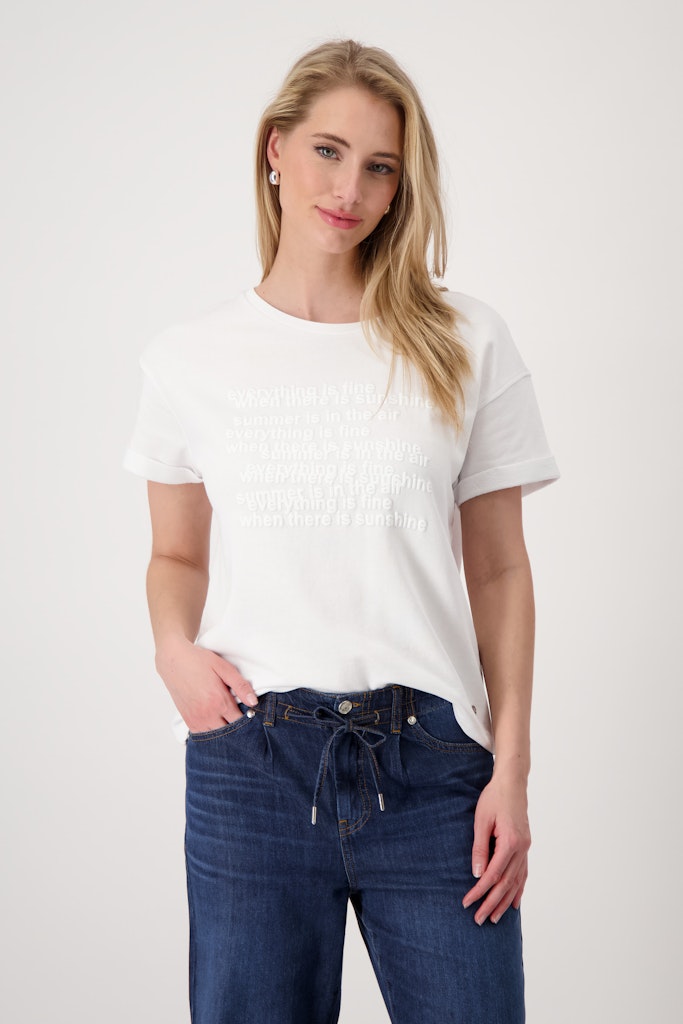 Monari Damen T-Shirts  Cream