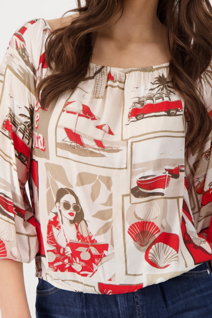 Monari Damen Blusen  Red Gemuste