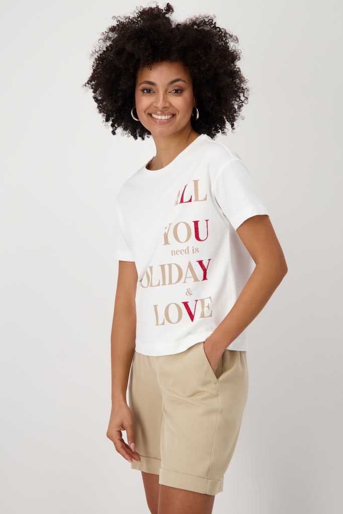 Monari Damen T-Shirts  Cream