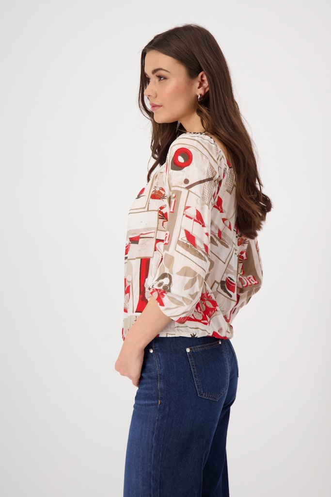 Monari Damen Blusen  Red Gemuste