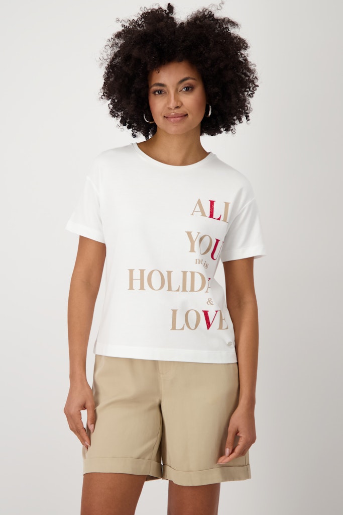 Monari Damen T-Shirts  Cream