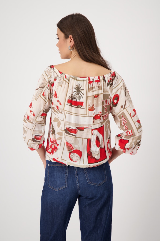 Monari Damen Blusen  Red Gemuste