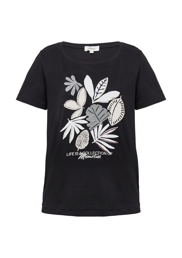 S. Oliver red Damen T-Shirts Grey/Black