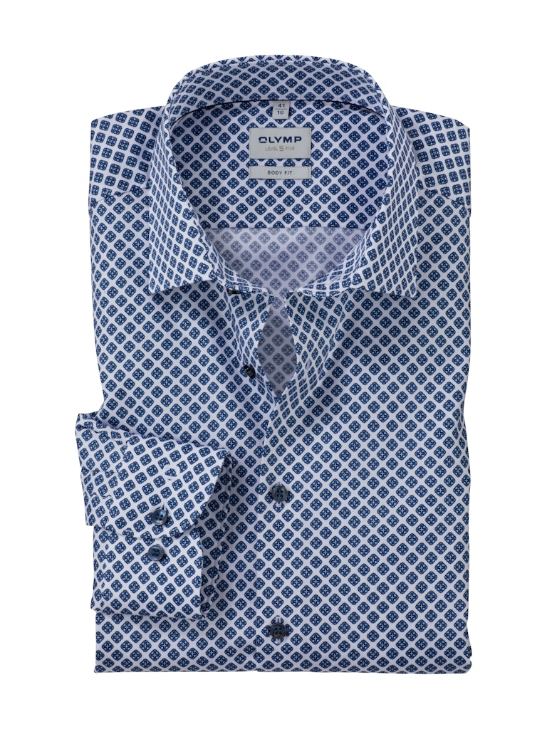 Olymp Herren Hemden lang  Bleu