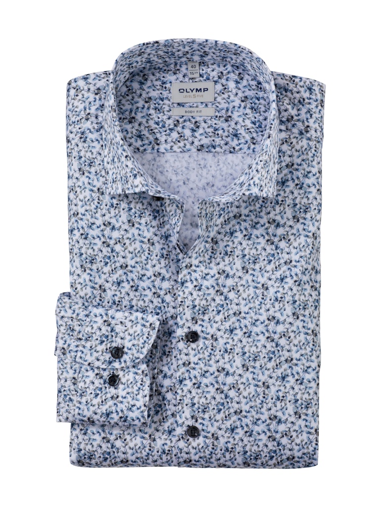 Olymp Herren Hemden lang  Bleu